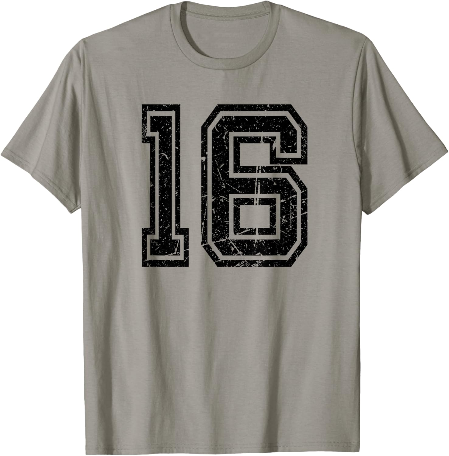Retro Number #16 Sport Black Number T-Shirt - T-Shirt | Sand