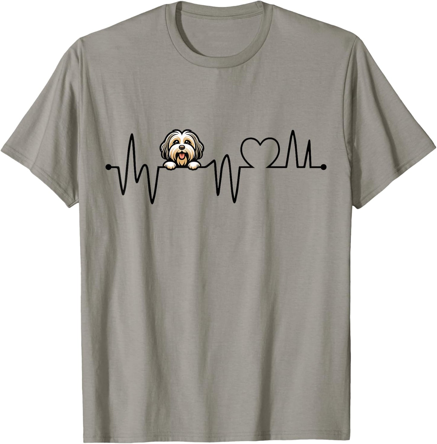 Havanese Heartbeat - Men Women Kids Havanese Lover T-Shirt - T-Shirt | Sand