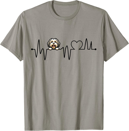 Havanese Heartbeat - Men Women Kids Havanese Lover T-Shirt - T-Shirt | Sand