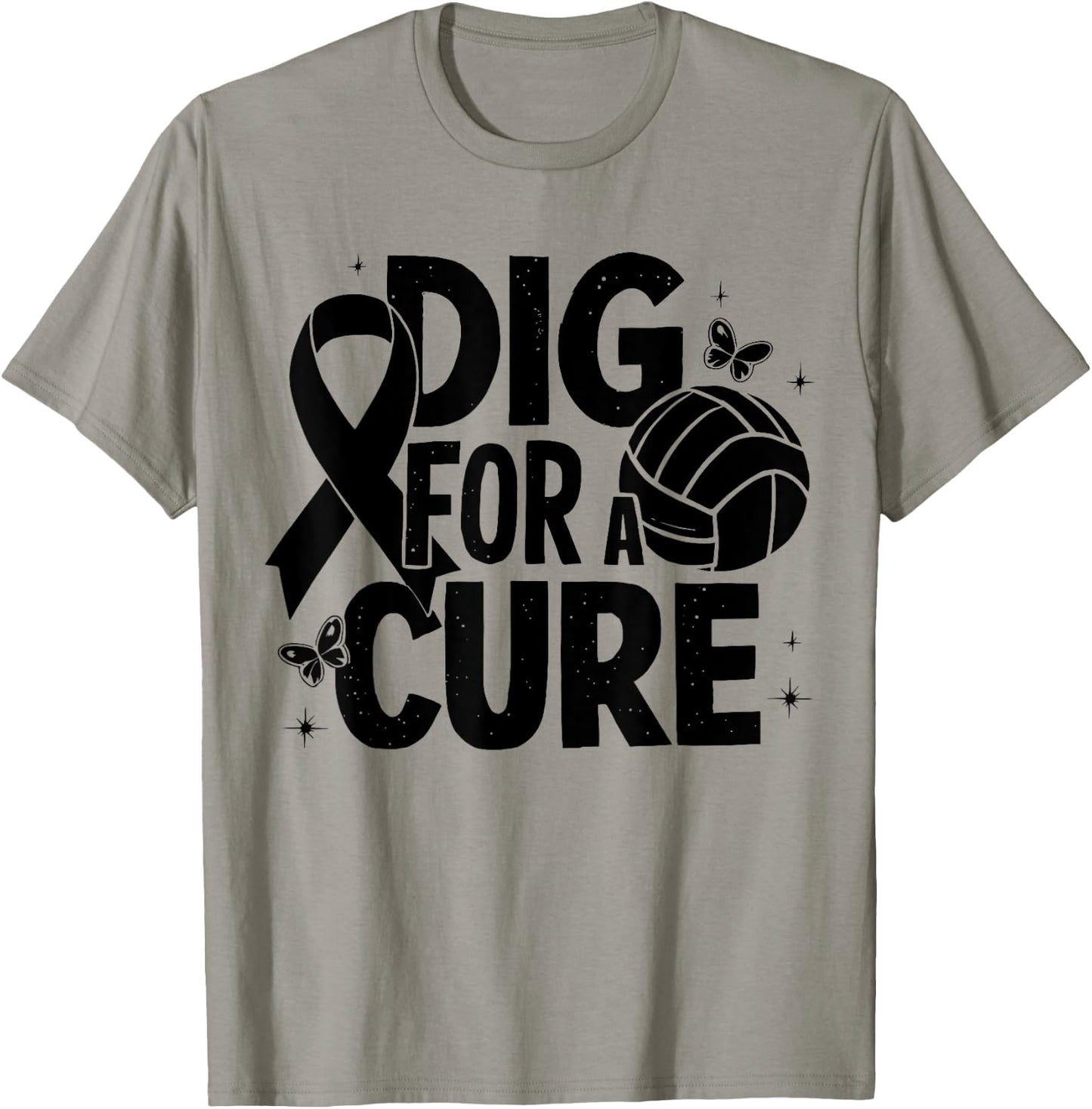 Dig For A Cure Breast Cancer Awareness Volleyball Pink T-Shirt - T-Shirt | Sand
