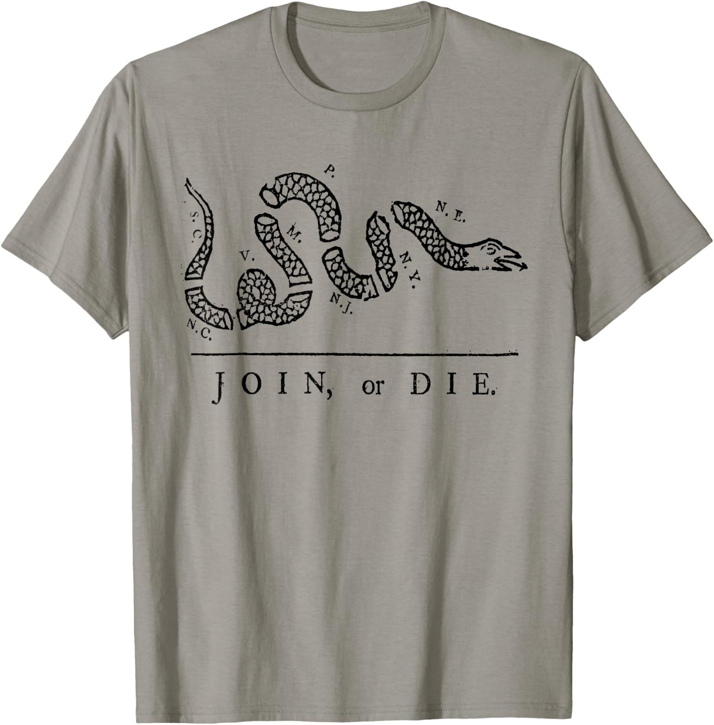 Join or Die with black snake T-Shirt - T-Shirt | Sand