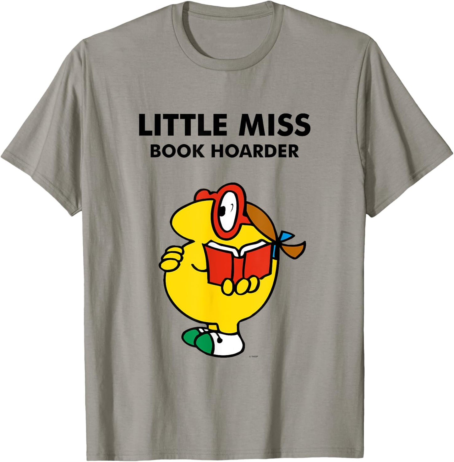 Mr. Men Little Miss Meme - Little Miss Book Hoarder T-Shirt - T-Shirt | Sand
