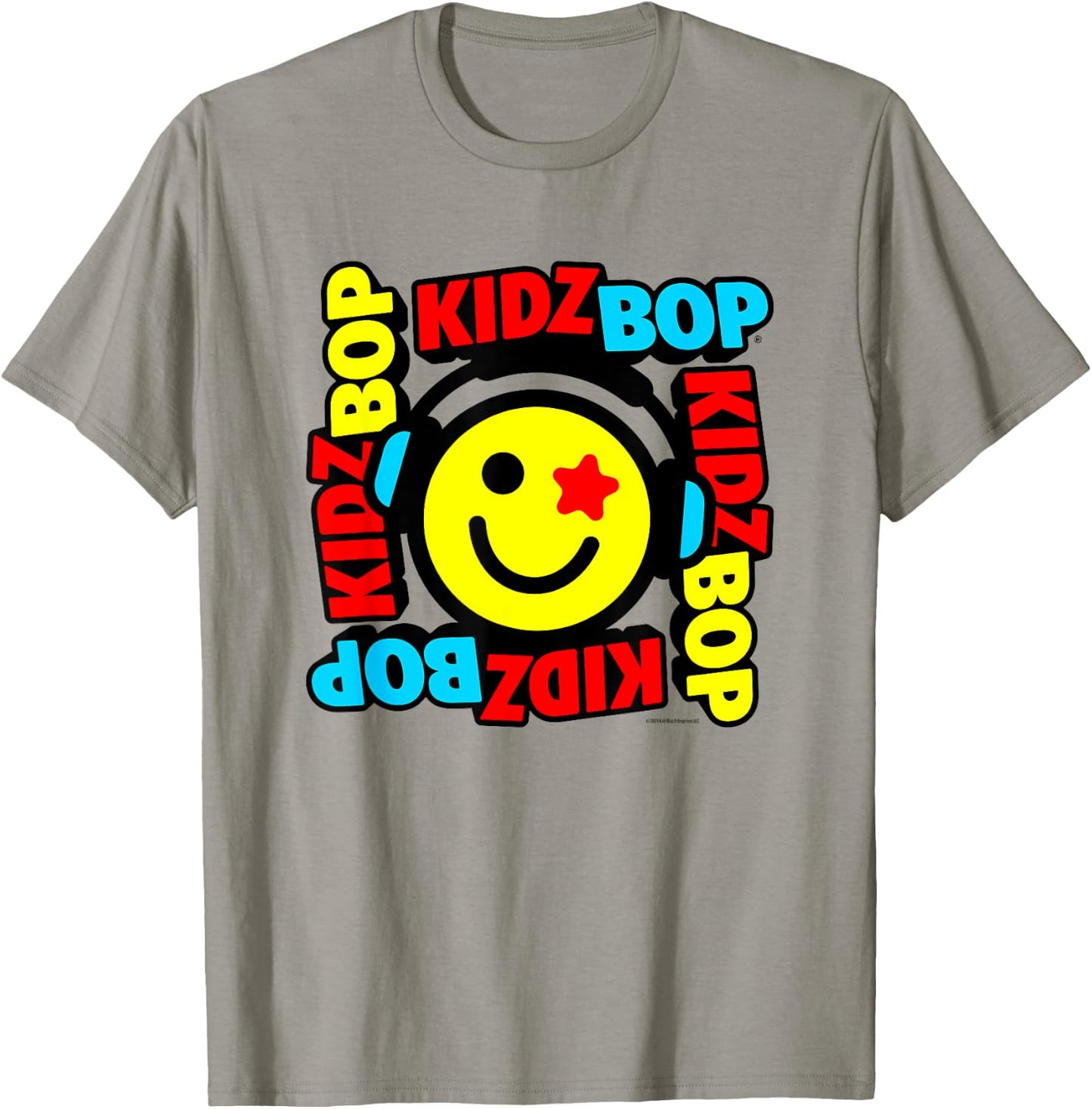 KIDZ BOP Merch – Star Smiley Face With Headphones T-Shirt - T-Shirt | Sand