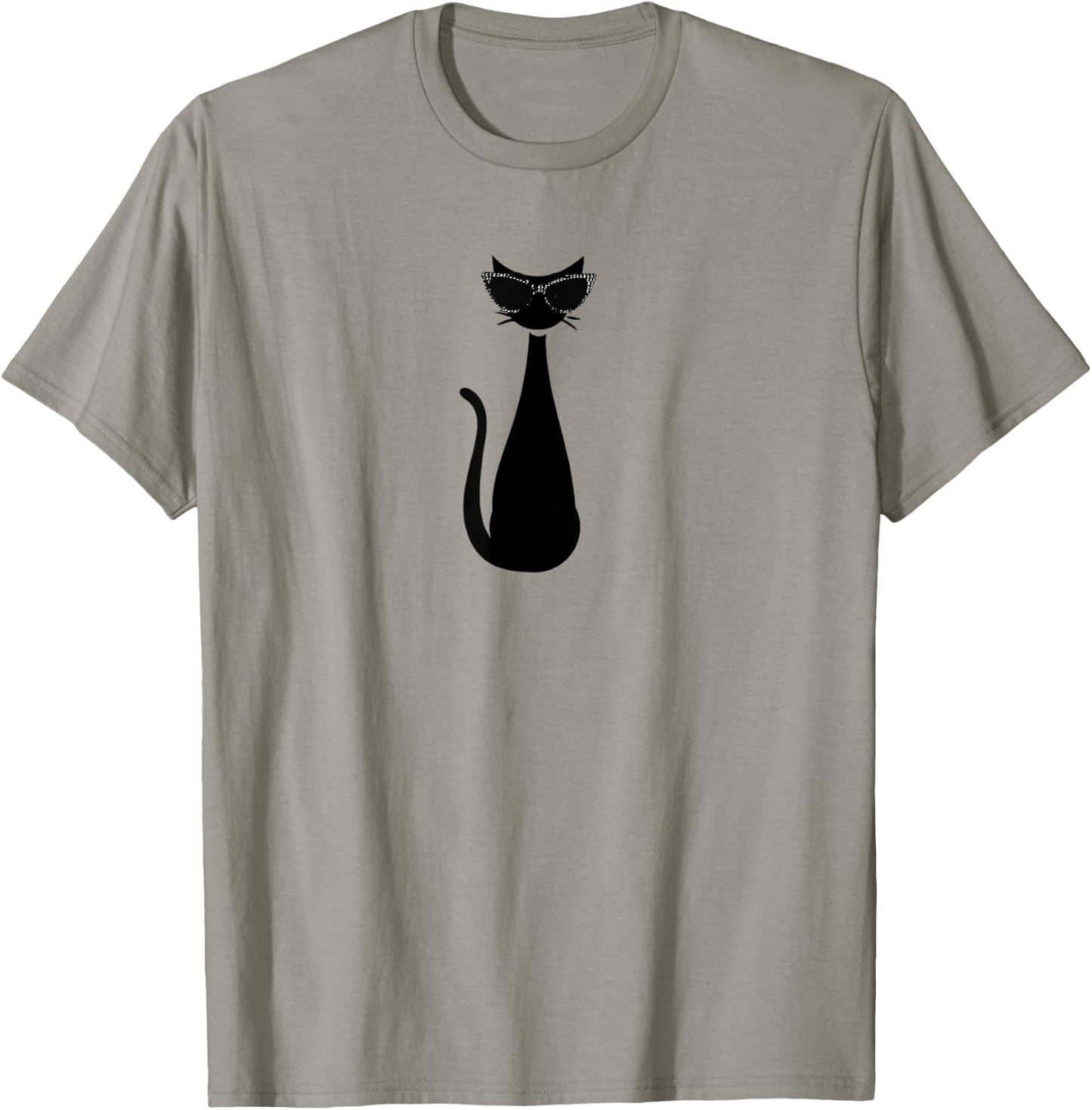 Retro Vintage Mod Atomic Black Cat Eye Eyeglasses Rockabilly T-Shirt - T-Shirt | Sand