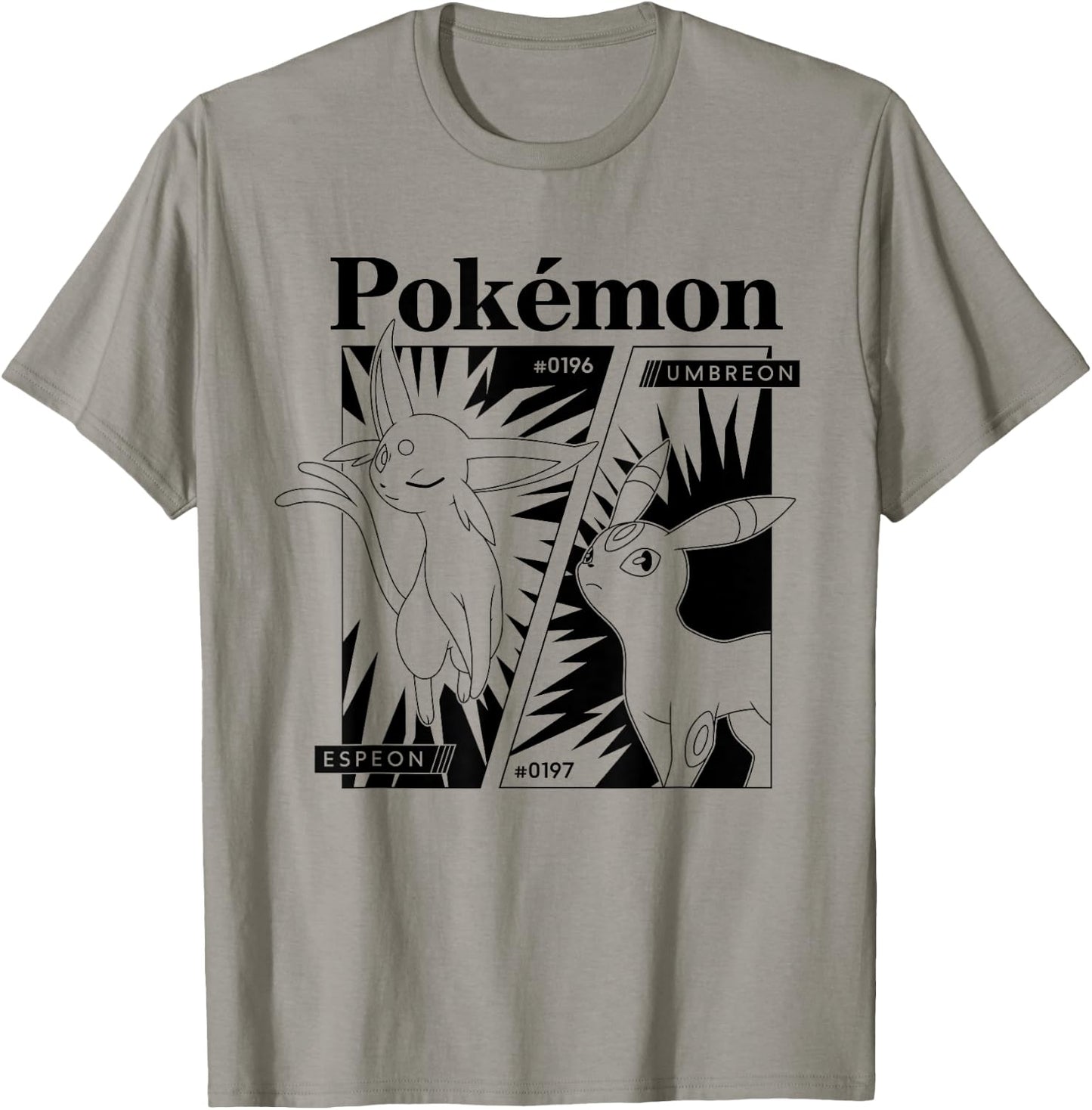 Pokémon - Espeon Umbreon Eeveelutions Manga Panel T-Shirt - T-Shirt | Sand