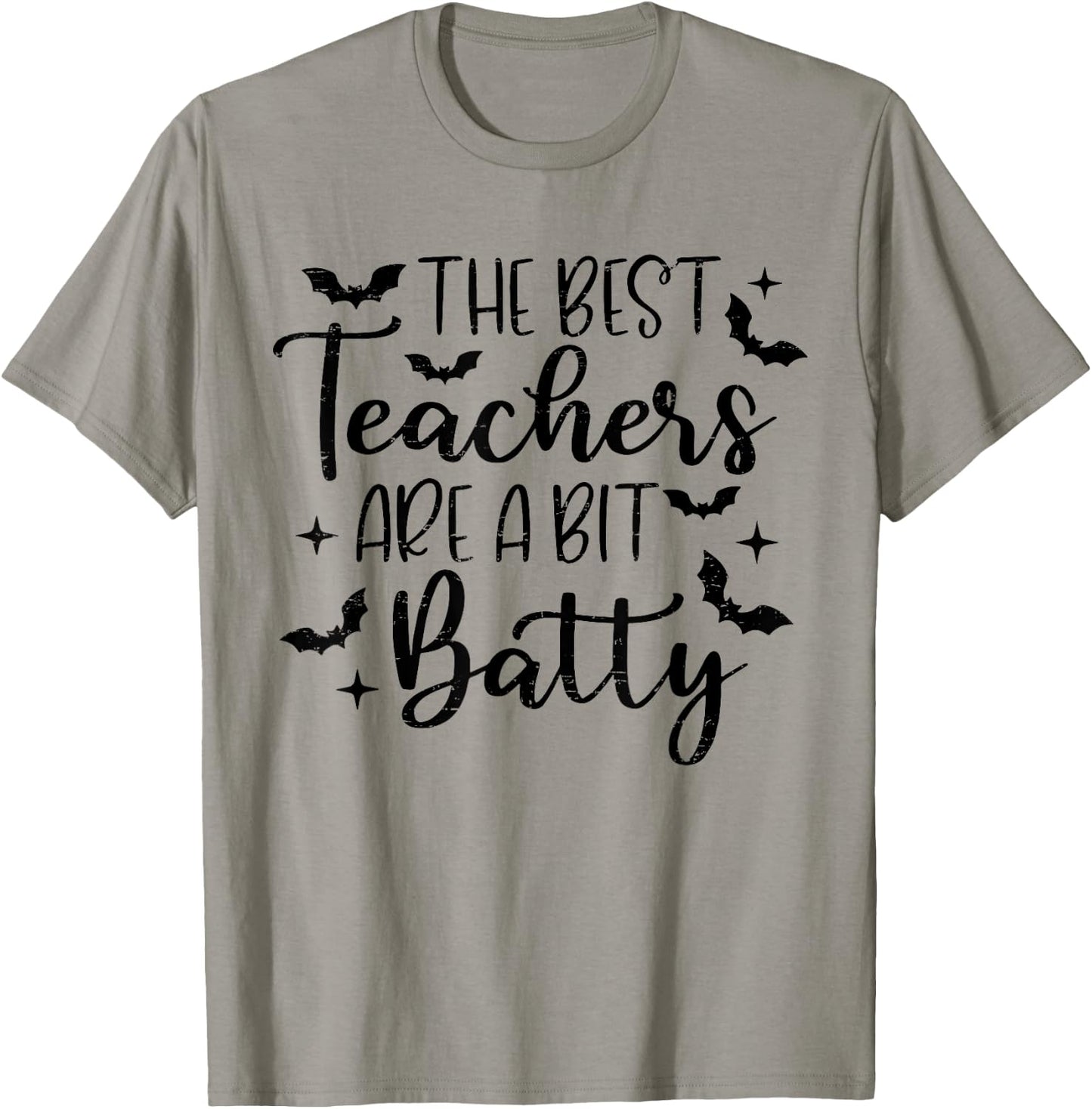 Retro The Best Teachers Are A Bit Batty Halloween Teacher T-Shirt - T-Shirt | Sand