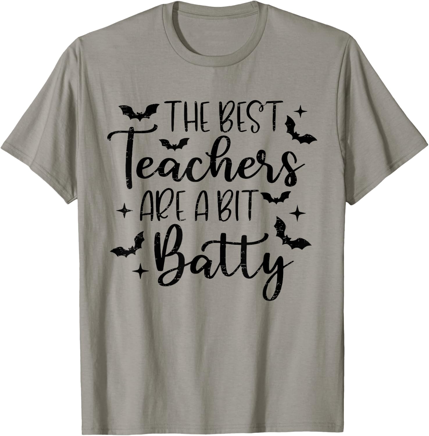 Retro The Best Teachers Are A Bit Batty Halloween Teacher T-Shirt - T-Shirt | Sand