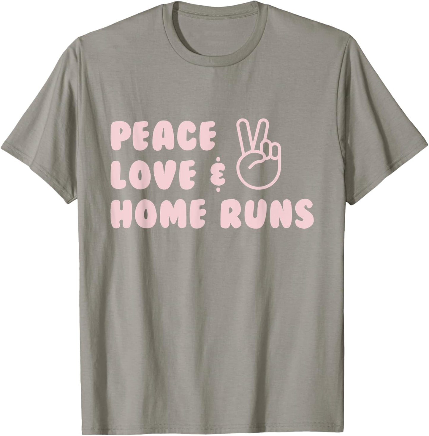 Peace, Love, & Home Runs T-Shirt - T-Shirt | Sand