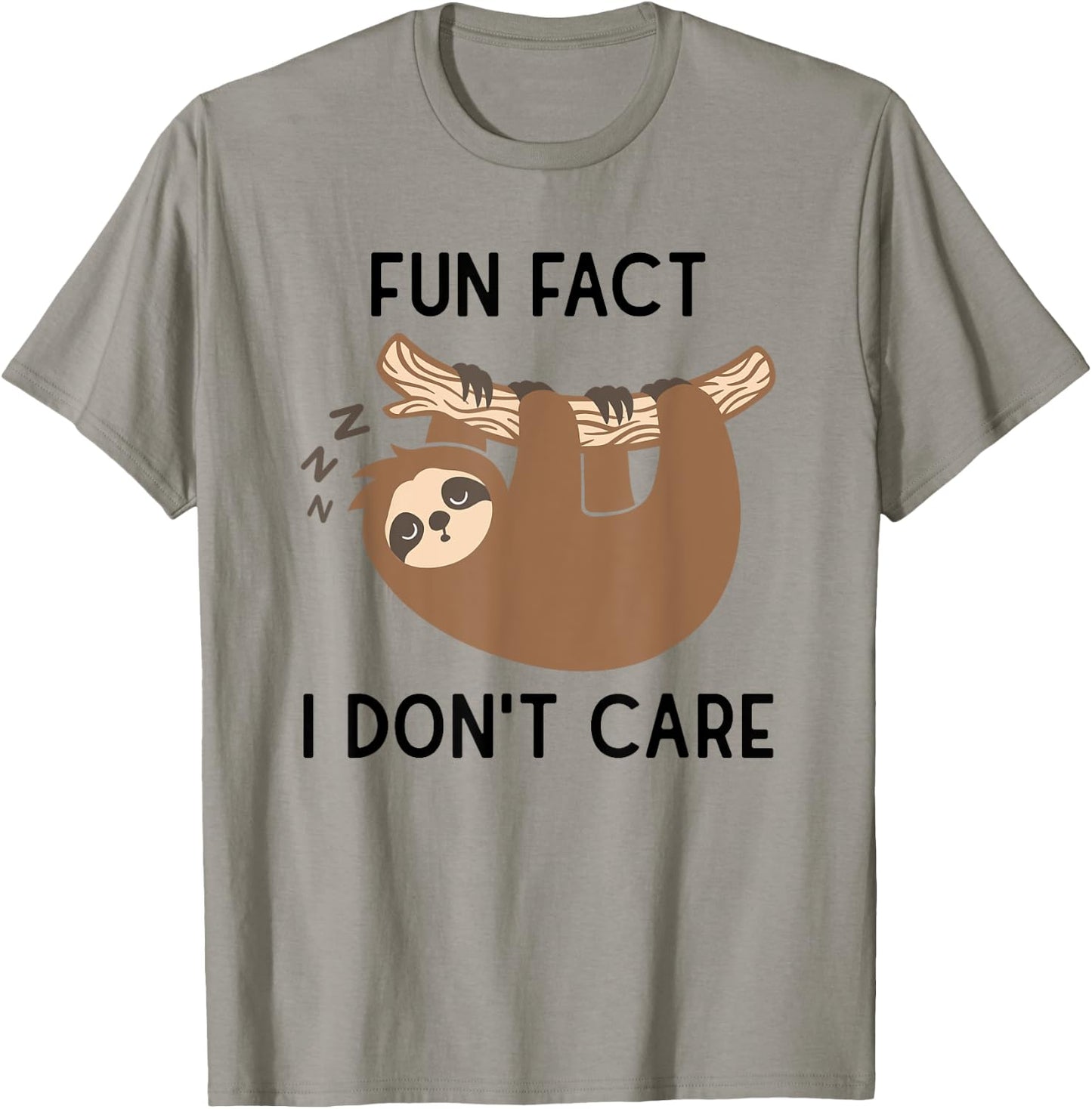 Fun fact i don't care Funny Sloth Saying T-Shirt - T-Shirt | Sand