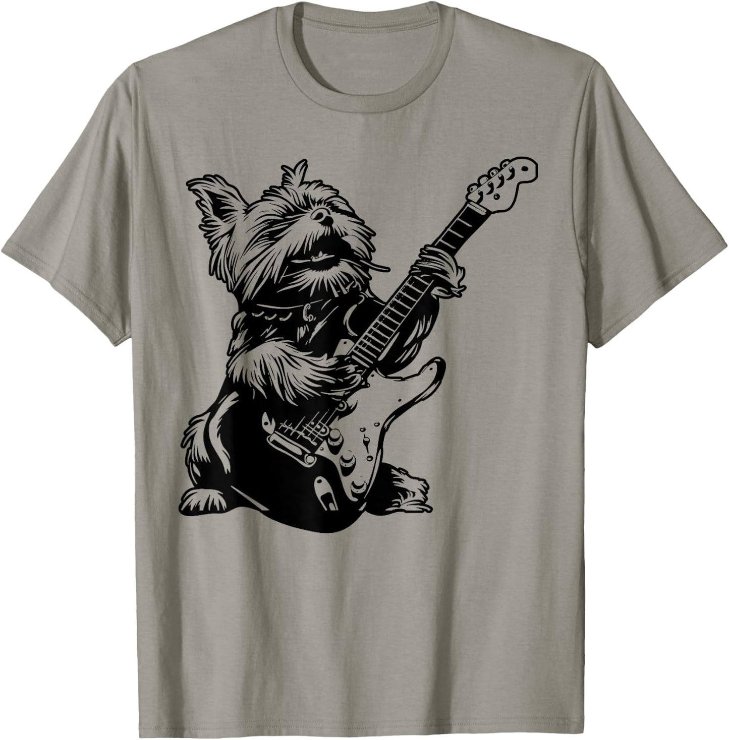 Dog Guitarist Guitar - Yorkie Dad Mom Women T-Shirt - T-Shirt | Sand