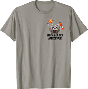 Life on the APEROL Lane - Raccoon Meme Racoon Pedro Spritz T-Shirt - T-Shirt | Sand