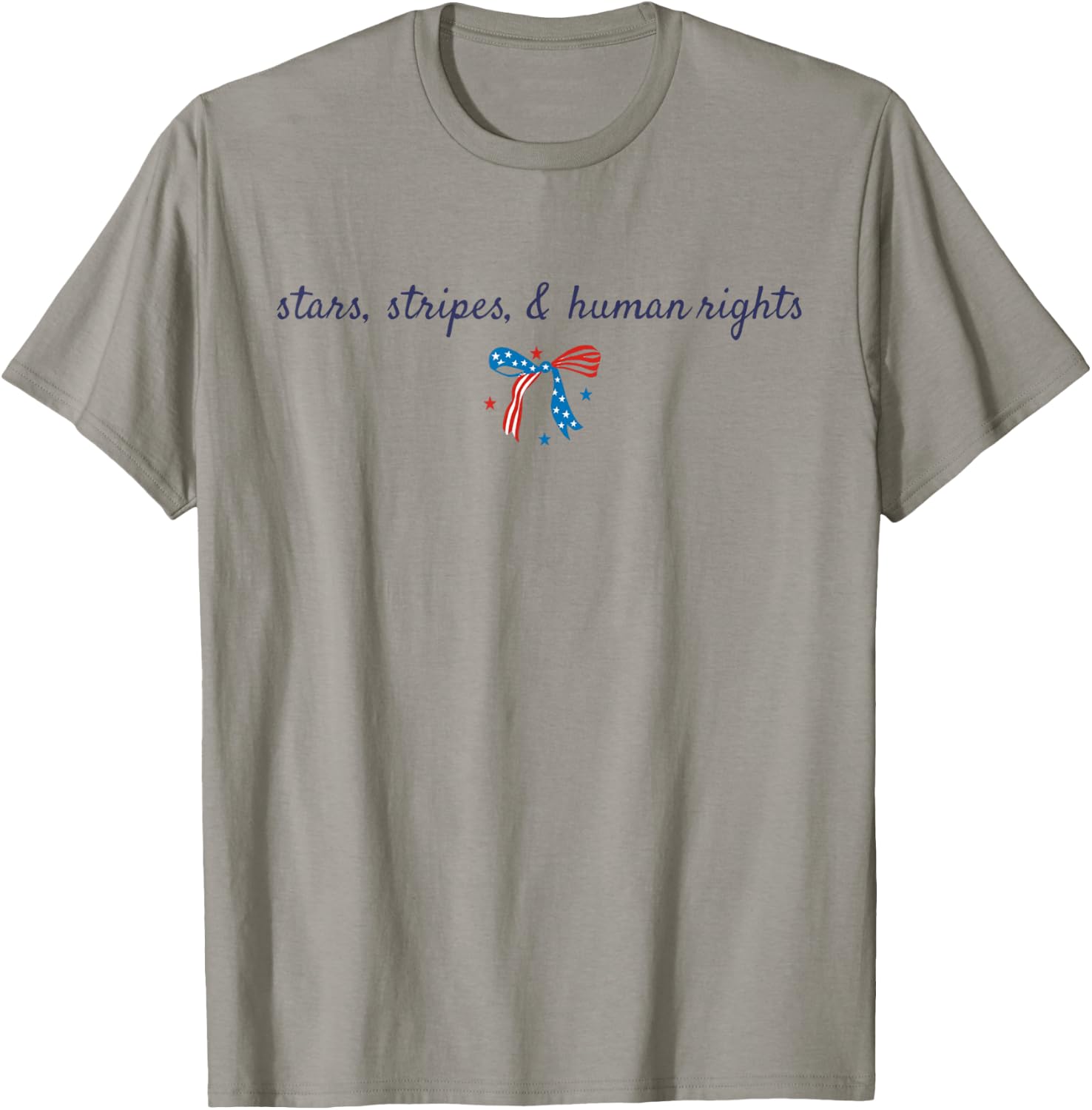 Stars And Stripes And Human Rights 4th Of July Bow Coquette T-Shirt - T-Shirt | Sand