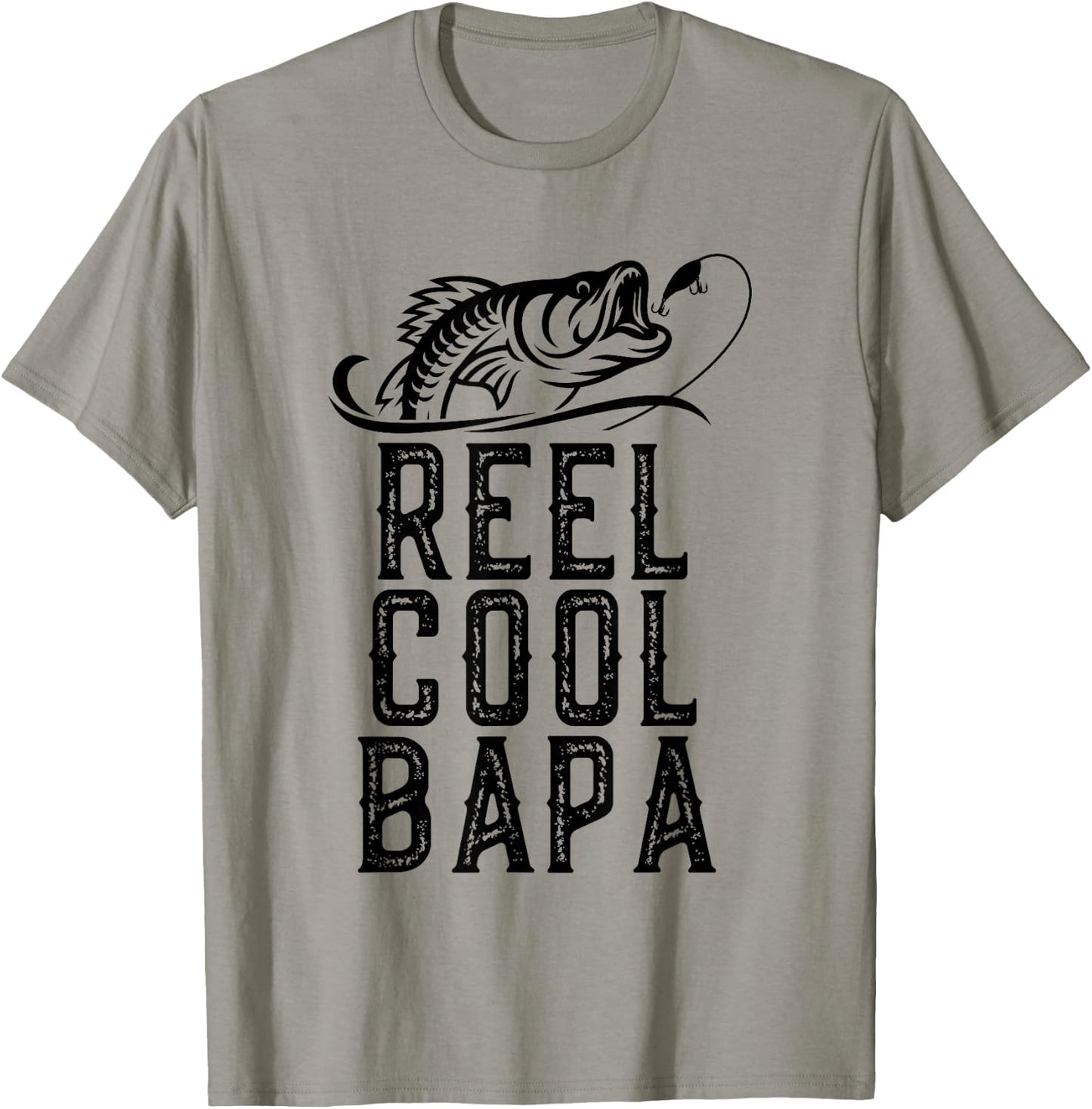 Reel Cool Bapa Fishing Fisherman Funny Grandpa Retro T-Shirt - T-Shirt | Sand