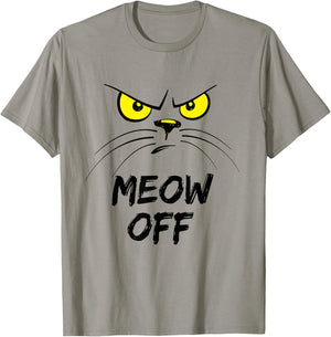 Angry Cat Commands Meow Off T-Shirt - T-Shirt | Sand