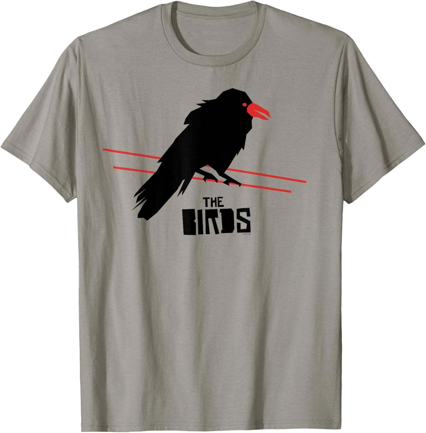 The Birds Alfred Hitchcock Raven On A Wire T-Shirt - T-Shirt | Sand