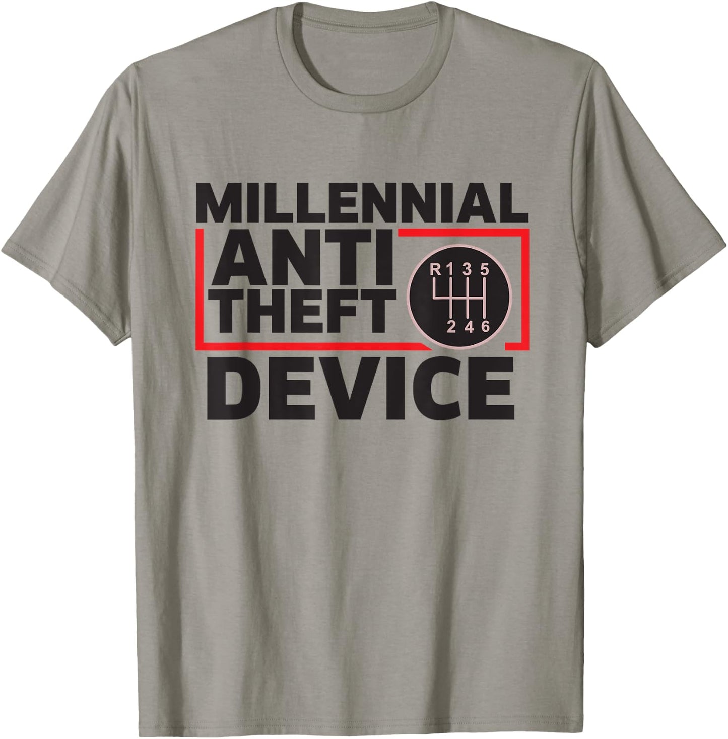 Manual Transmission Gear Stick Millennial Anti-Theft Device T-Shirt - T-Shirt | Sand