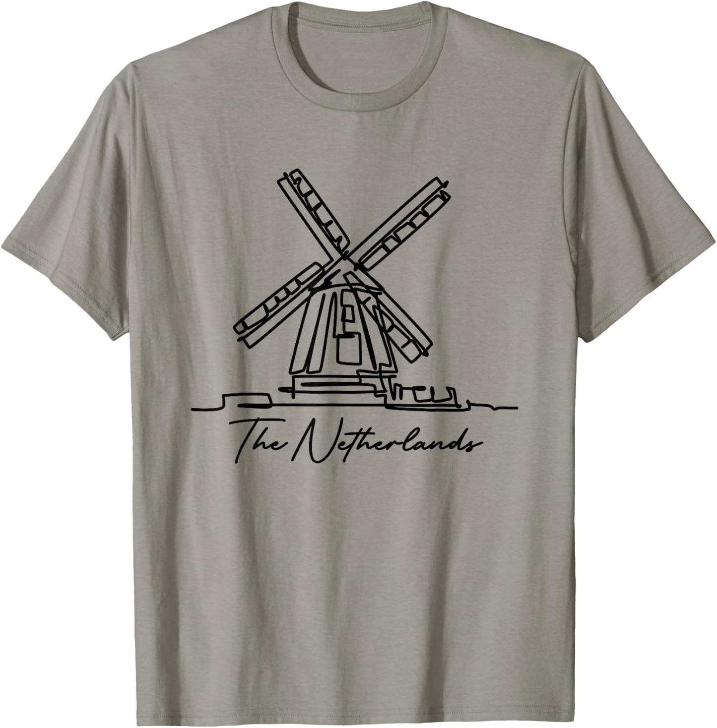 The Netherlands Windmill Amsterdam Zaanse Schans Souvenir T-Shirt - T-Shirt | Sand