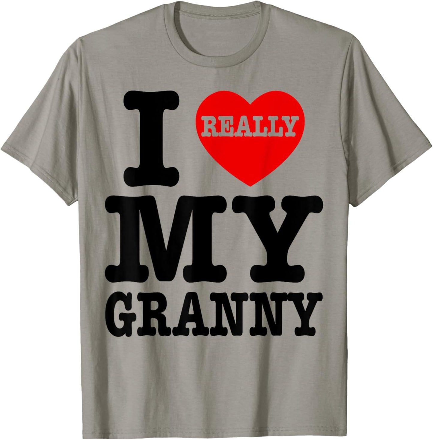 I Love (Heart) My Granny Grandma Kids Granddaughter Grandson T-Shirt - T-Shirt | Sand