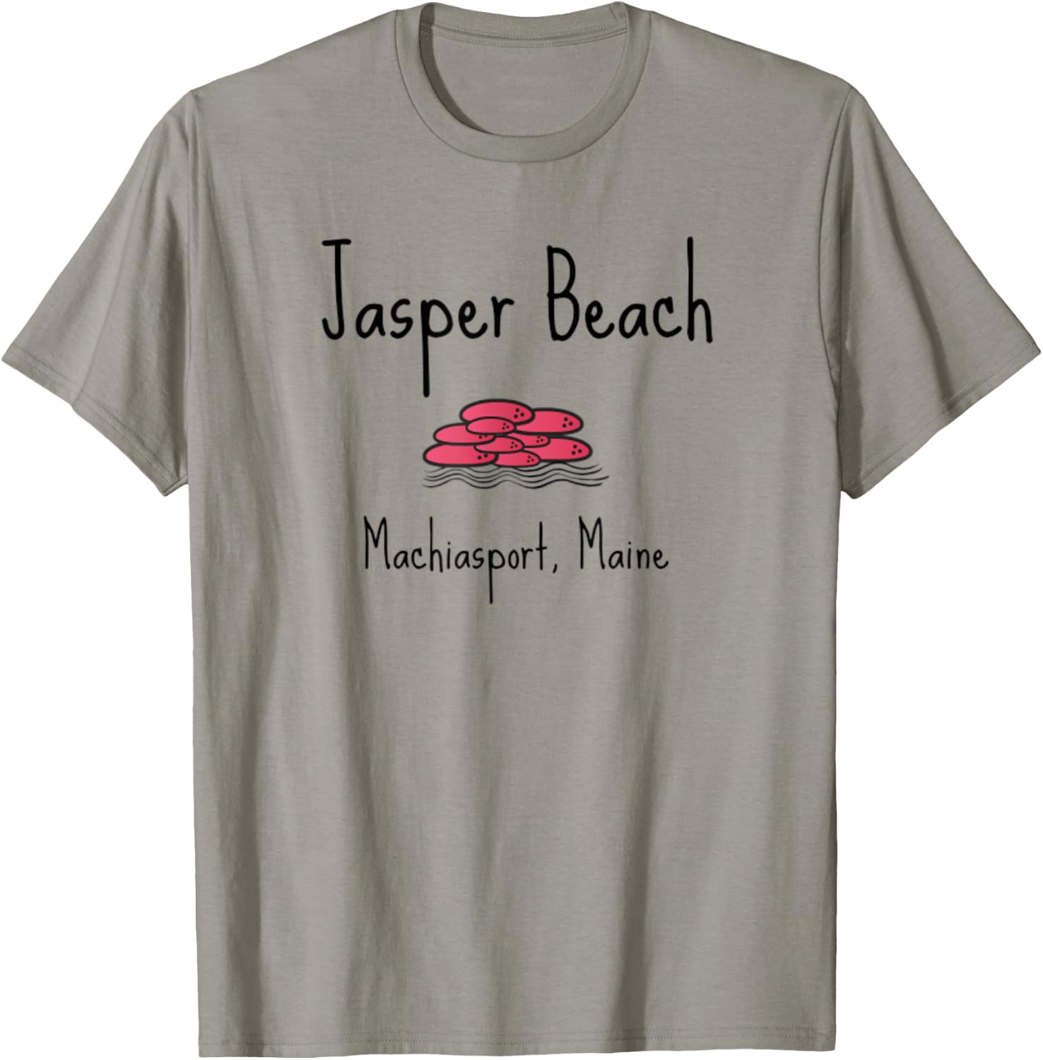 Jasper Beach Machiasport Maine Mainer Travel Gift Vacation T-Shirt - T-Shirt | Sand