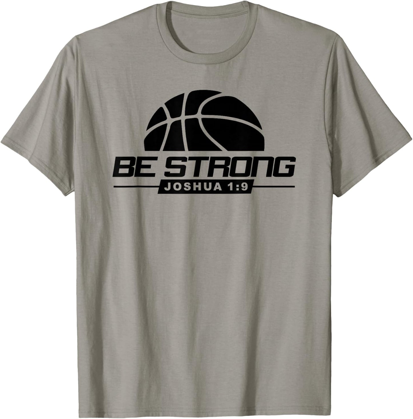 Joshua 1:9-Strong & Courageous Basketball Themed T-Shirt - T-Shirt | Sand