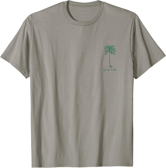 Vintage Hawaiian Palm Tree Beach Tropical Island Pocket Logo T-Shirt - T-Shirt | Sand