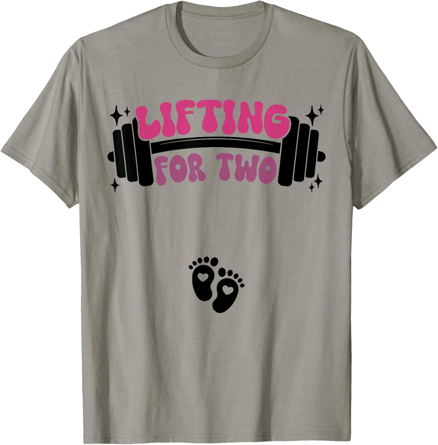 Lifting For Two Baby Pregnancy Workout Pregnant Women T-Shirt - T-Shirt | Sand