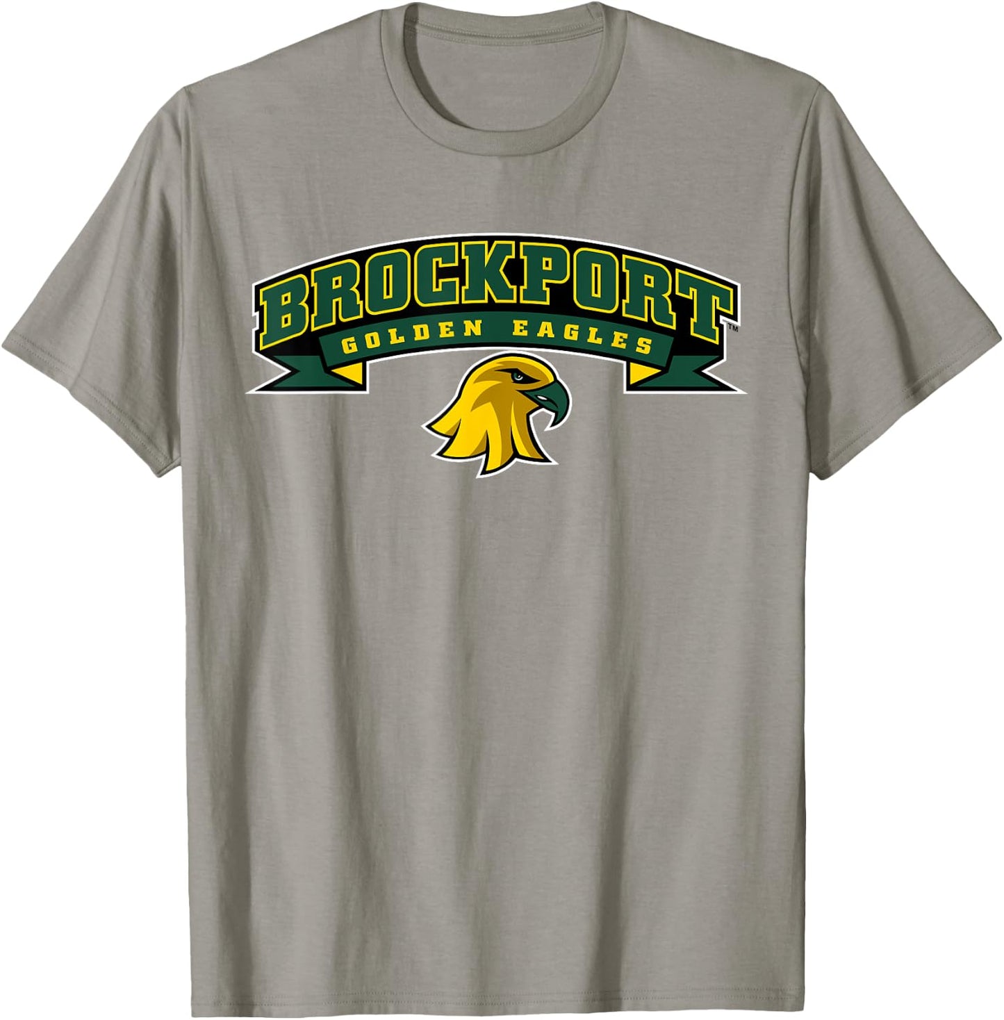 SUNY Brockport Golden Eagles Banner Logo T-Shirt - T-Shirt | Sand