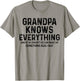 Grandpa knows everything and if he doesn't he can make up T-Shirt - T-Shirt | Sand