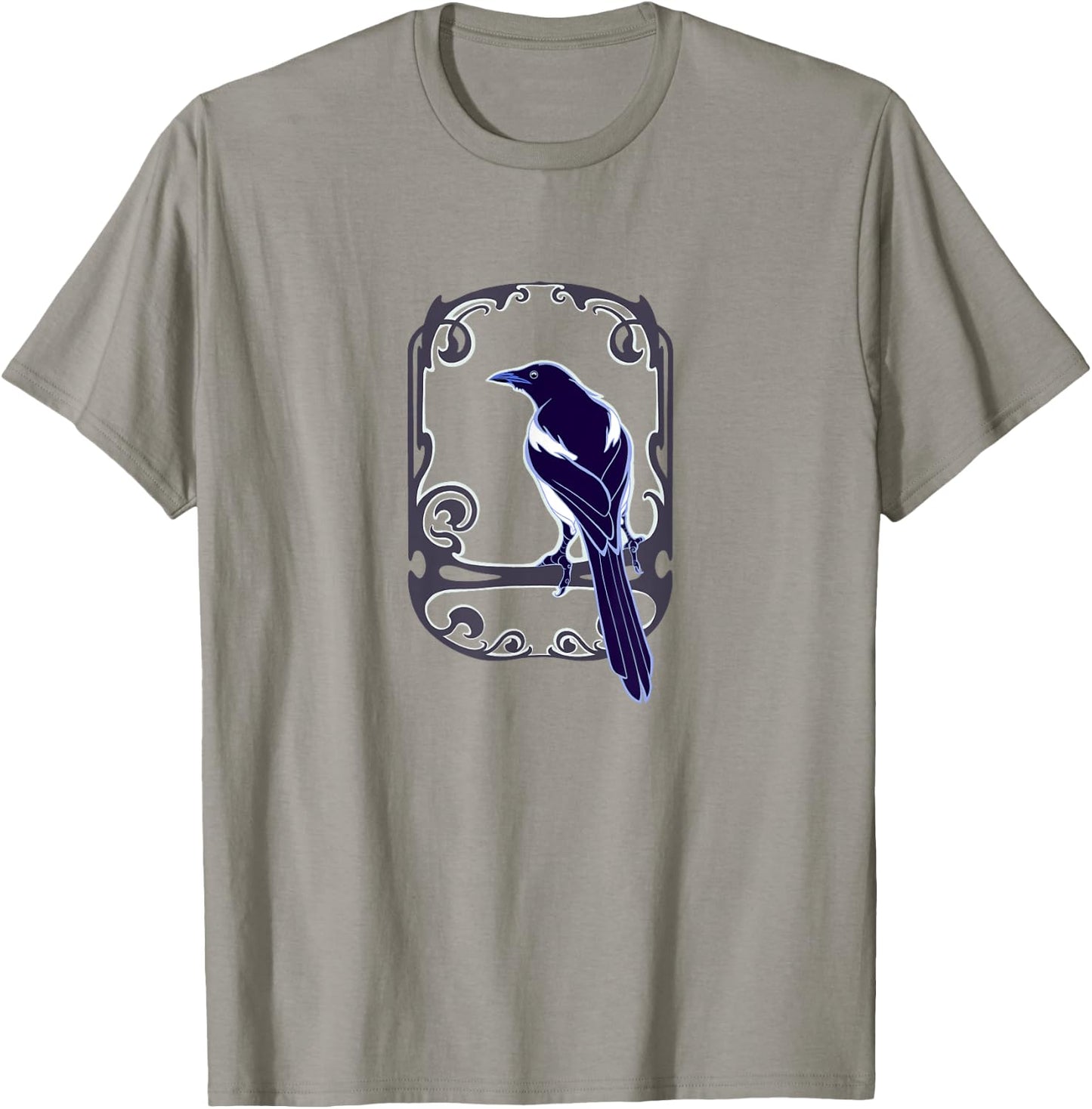 Gothic and Nouveau style Magpie bird, for ornithology lovers T-Shirt - T-Shirt | Sand
