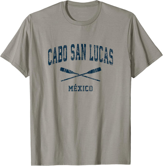 Cabo San Lucas Mexico Vintage Nautical Paddles Sports Oars T-Shirt - T-Shirt | Sand