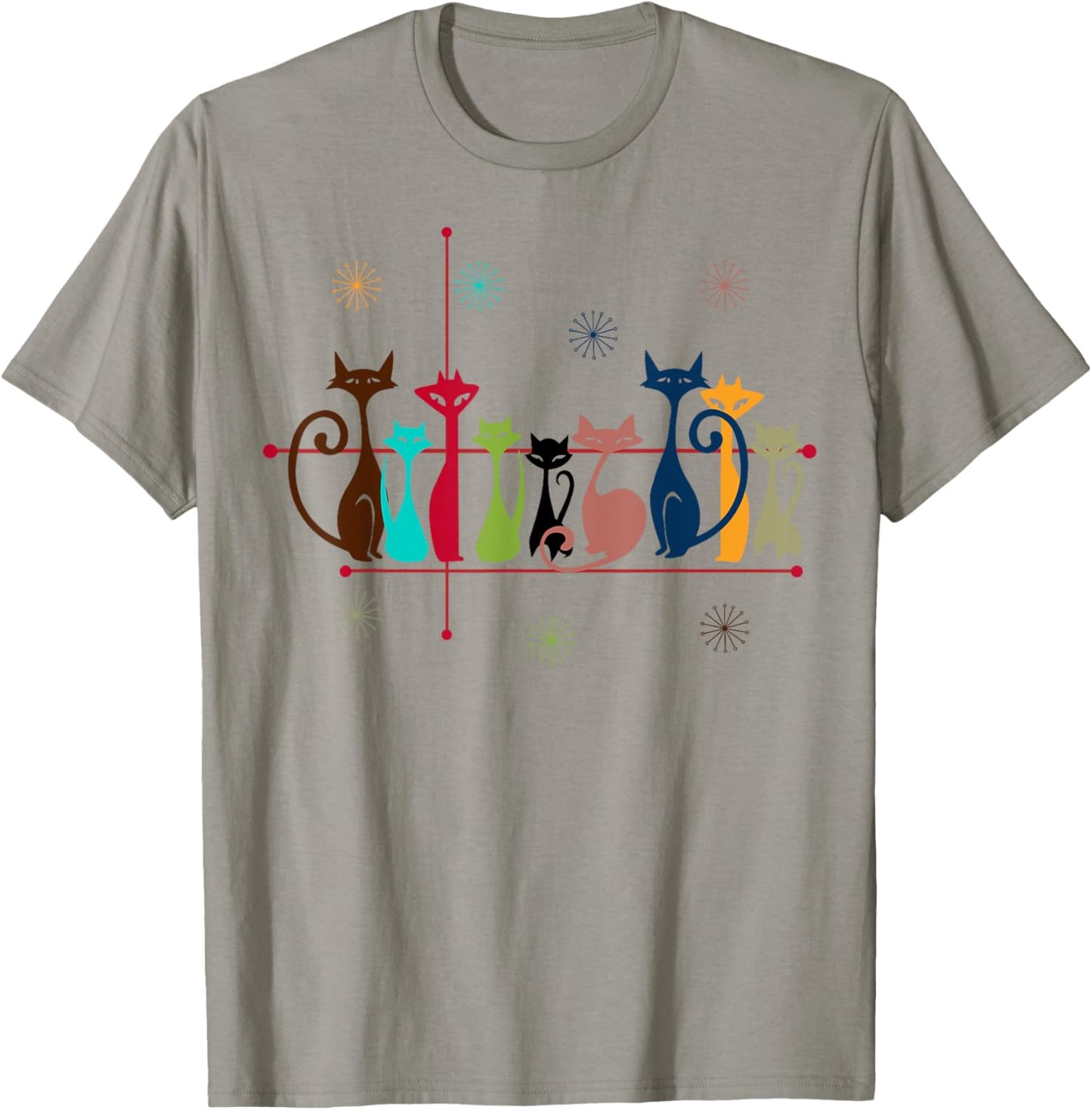 Vintage Retro Cat Gifts: 50s 60s Style Cat Dad & Mom T-Shirt - T-Shirt | Sand