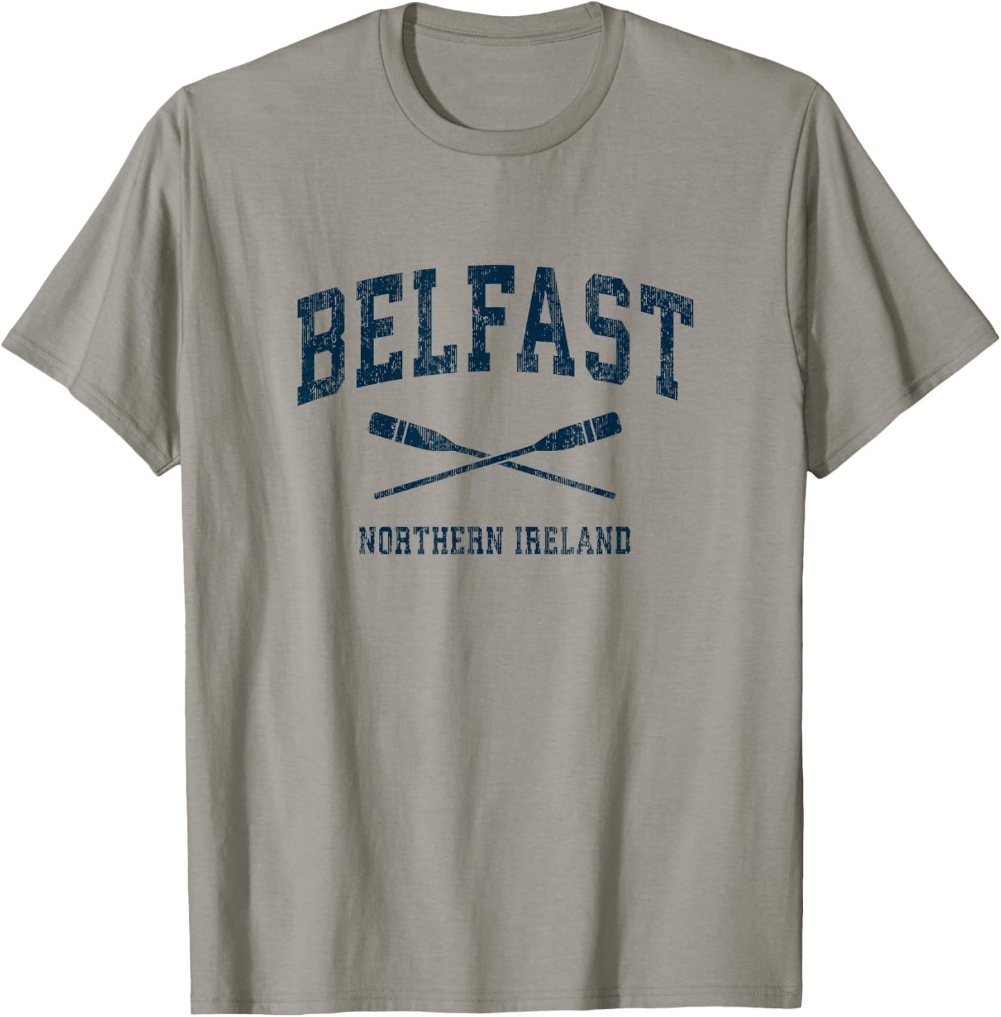 Belfast Northern Ireland Vintage Nautical Paddles Sports Oar T-Shirt - T-Shirt | Sand