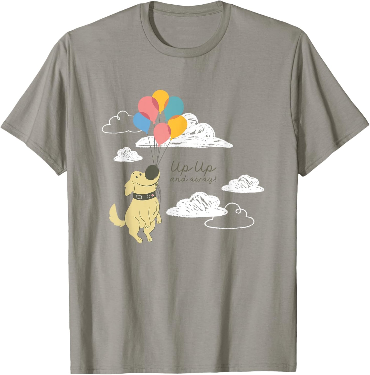 Disney Pixar Up Cute Dug Up Up And Away! Big Chest Logo T-Shirt - T-Shirt | Sand