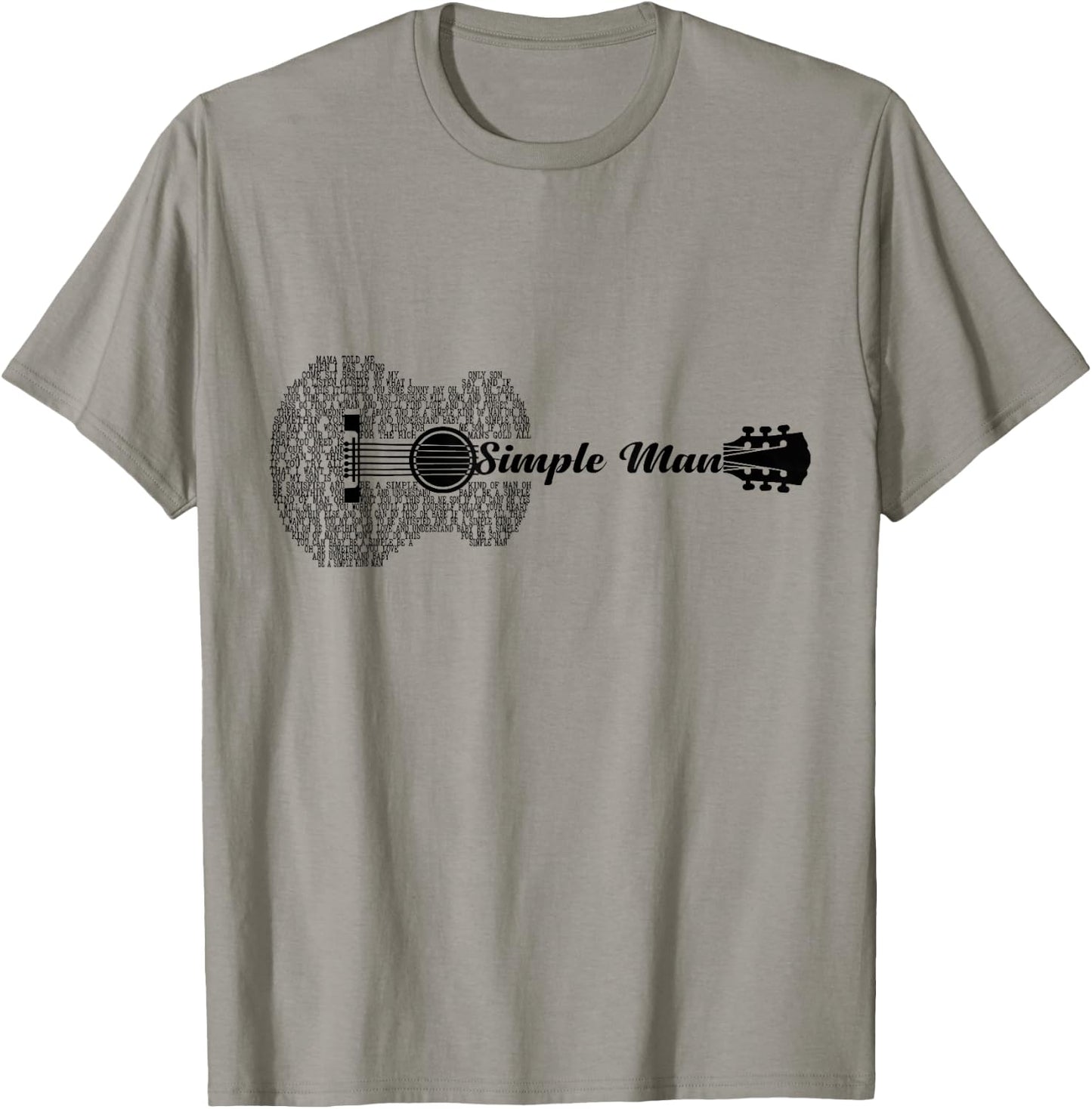 Simple Man Music Guitar L:over Guitar Shape T-Shirt - T-Shirt | Sand