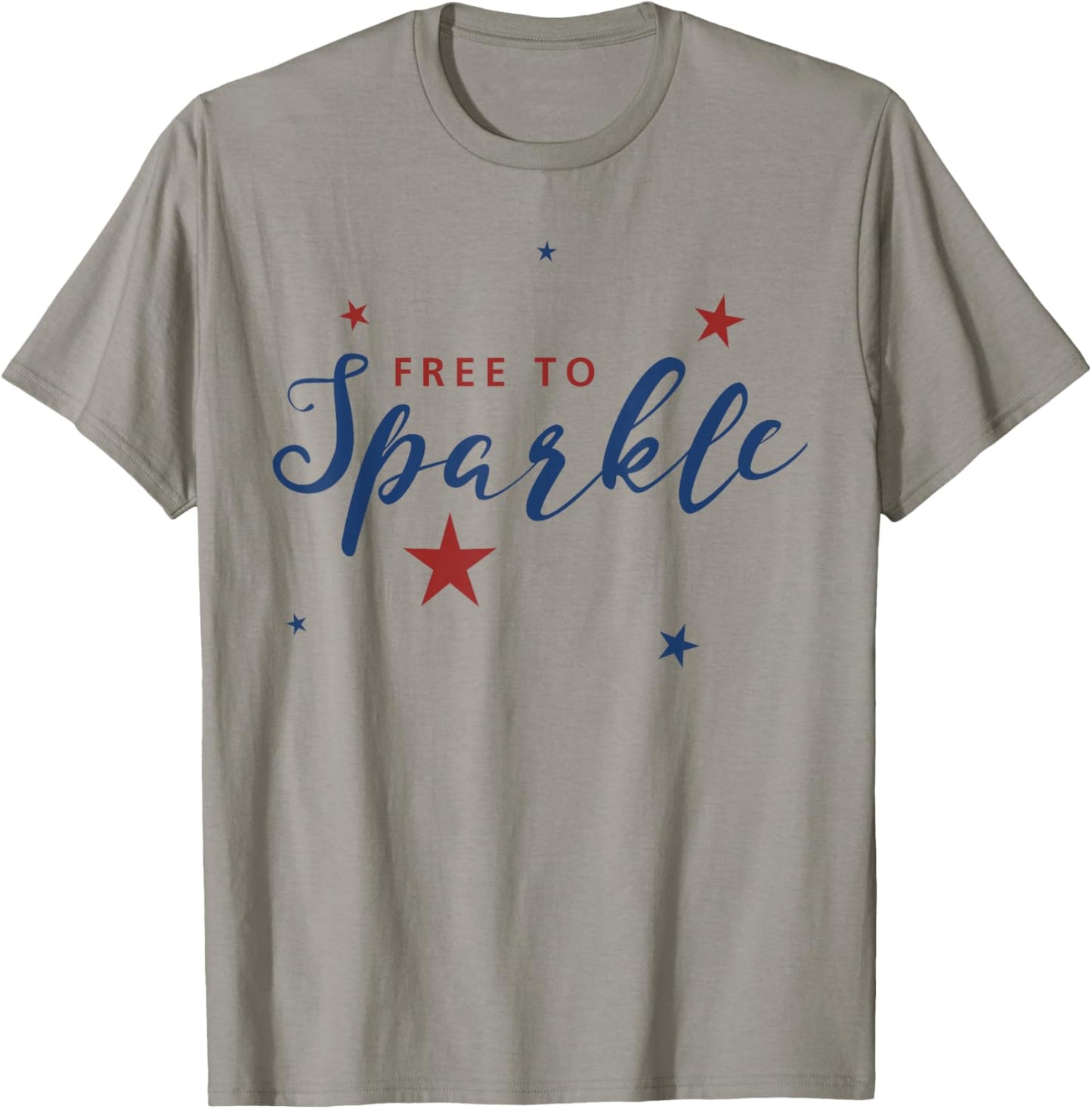 Free to Sparkle Shirt, Star America 4th of July USA Gift T-Shirt - T-Shirt | Sand