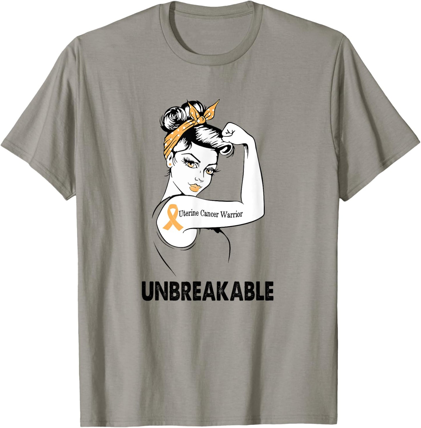 Uterine Cancer Warrior Unbreakable Gift Awareness T-Shirt - T-Shirt | Sand