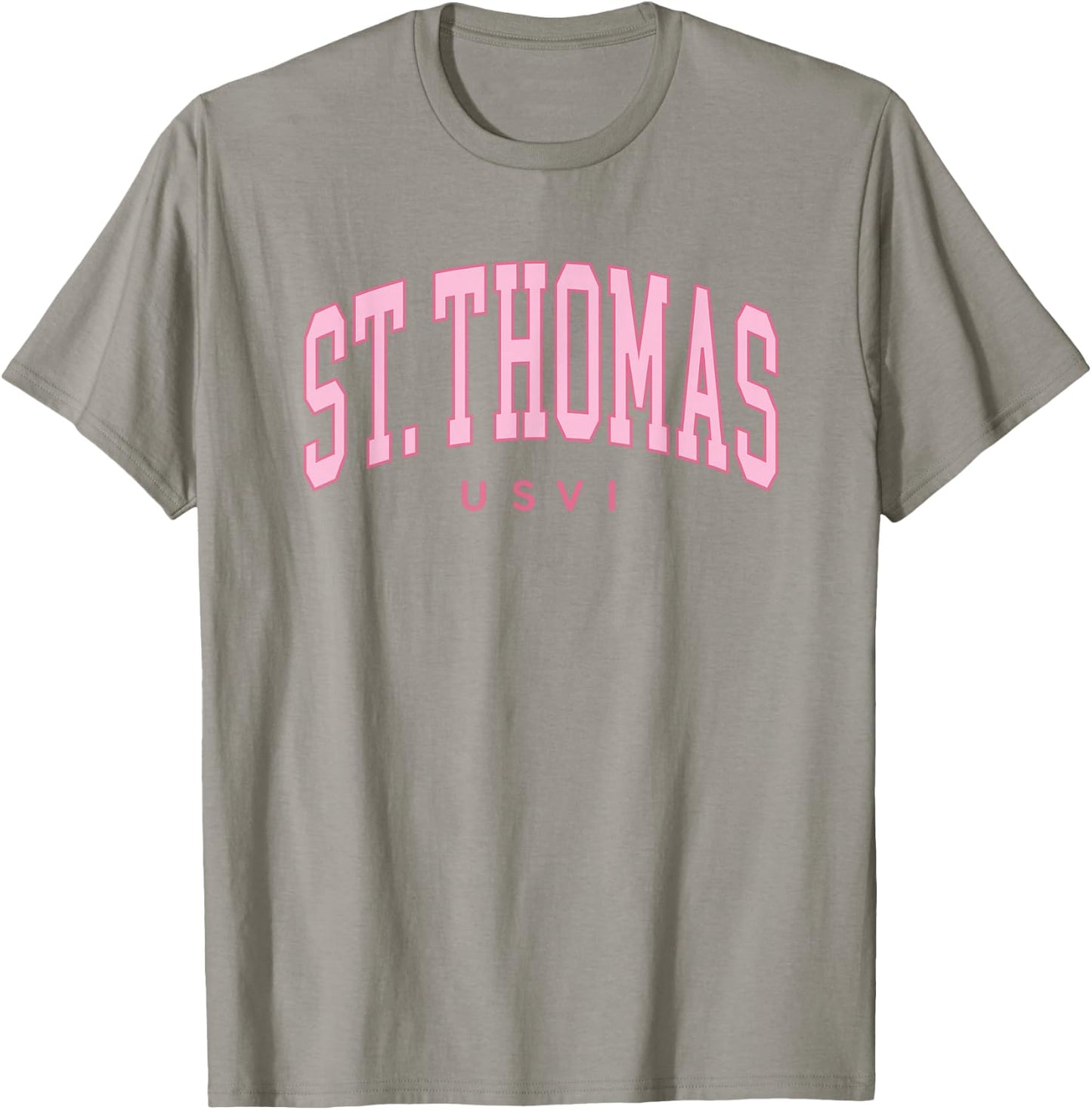 St Thomas USVI Preppy Retro Throwback Pink Girls T-Shirt - T-Shirt | Sand