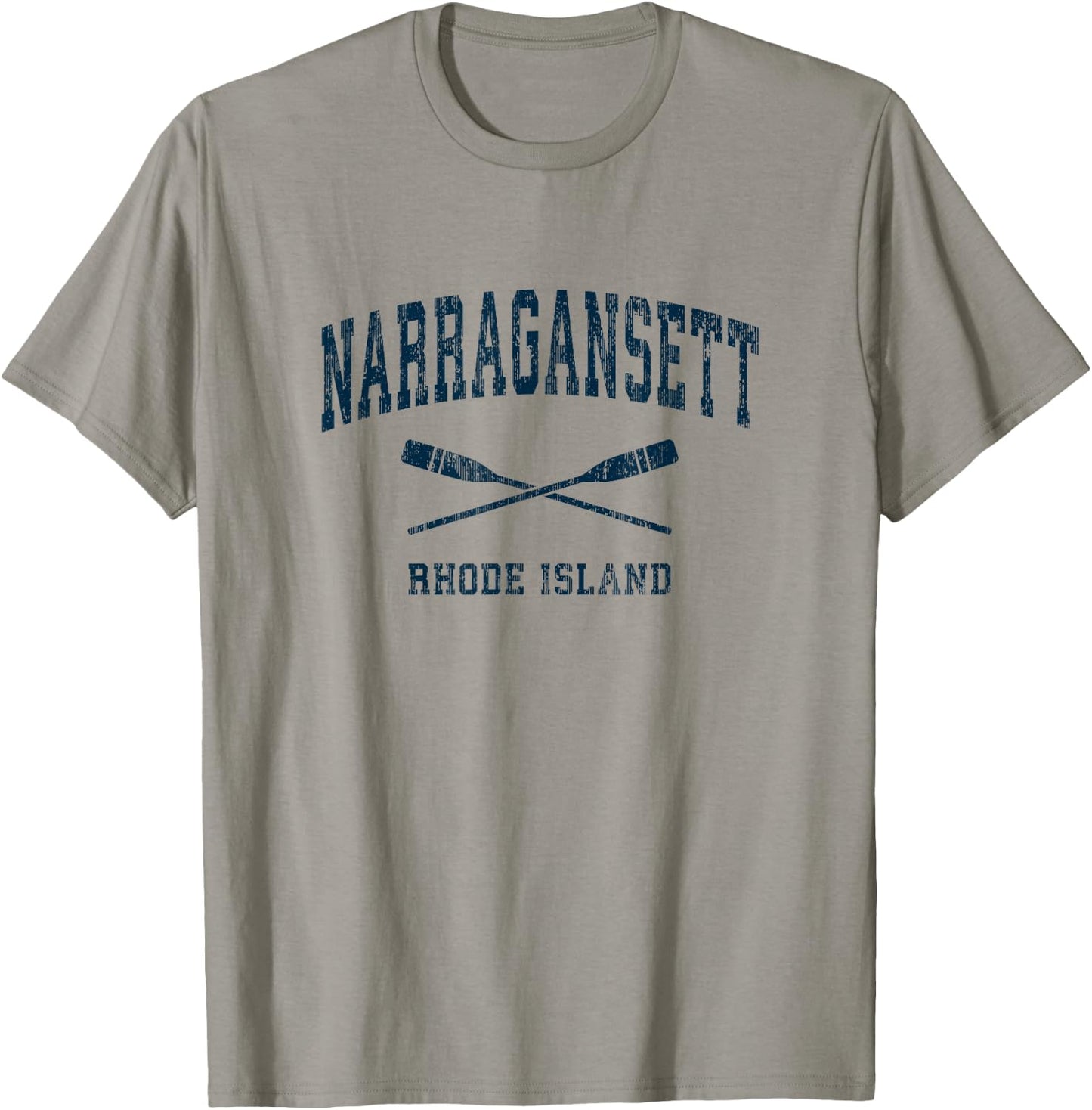 Narragansett Rhode Island Vintage Nautical Paddles Sports Oa T-Shirt - T-Shirt | Sand