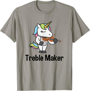 Violin Shirt for Girls - Treble Maker Unicorn Violinist T-Shirt - T-Shirt | Sand