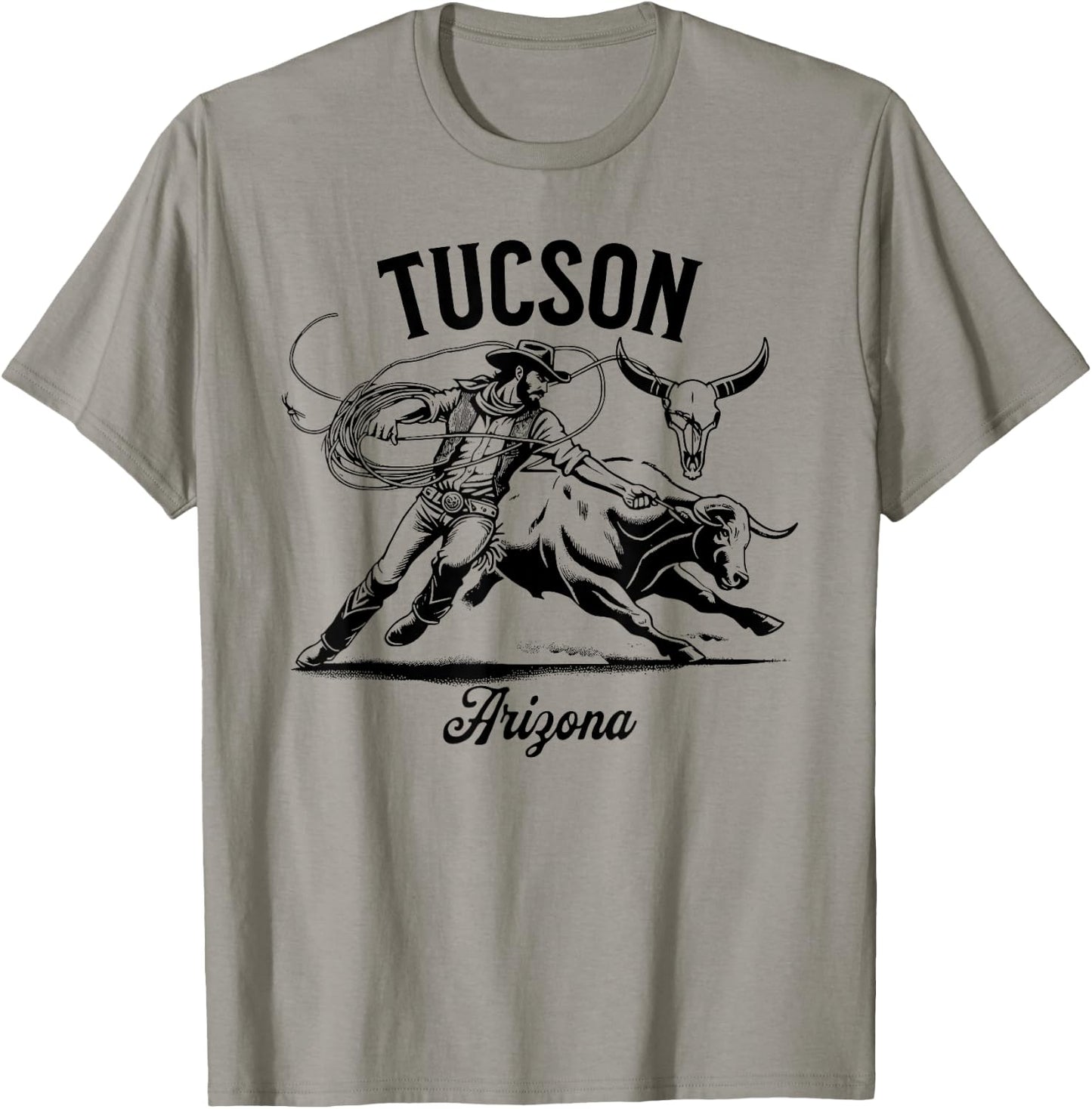 Tucson Arizona Rodeo Bull Rider Steer Wrangler Cowboy T-Shirt - T-Shirt | Sand