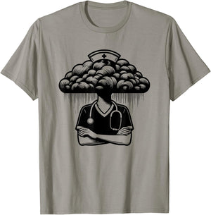 Medical School Nurse Nursing Black Cloud T-Shirt - T-Shirt | Sand
