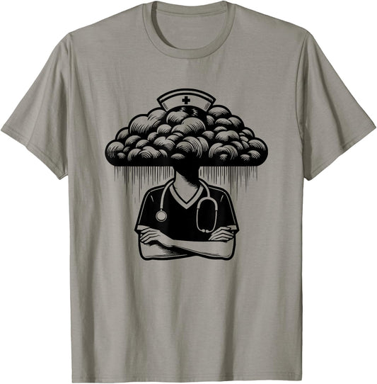 Medical School Nurse Nursing Black Cloud T-Shirt - T-Shirt | Sand