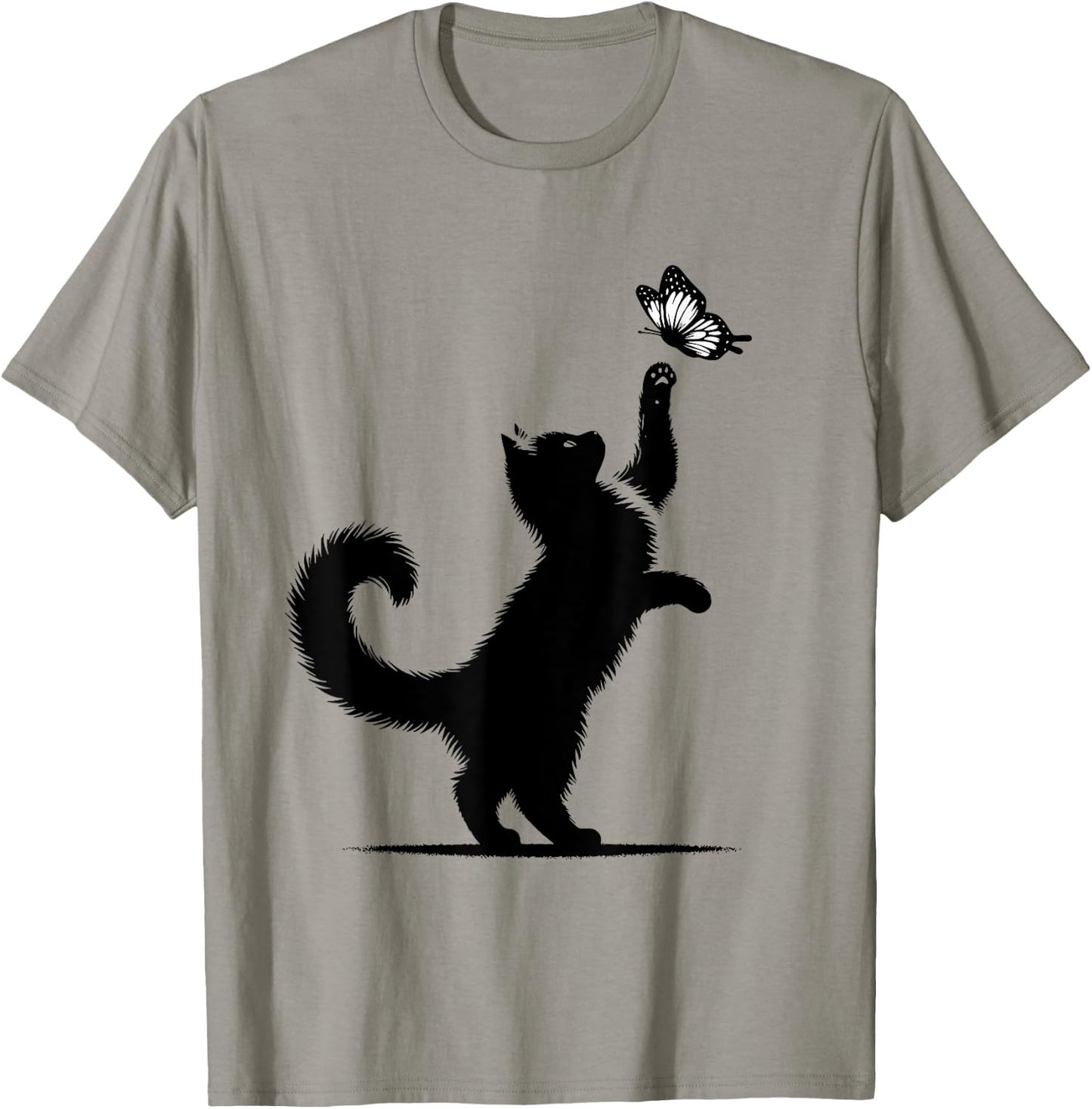 Cat Butterfly Cat Mom Girls Kitten Cat Lover T-Shirt - T-Shirt | Sand