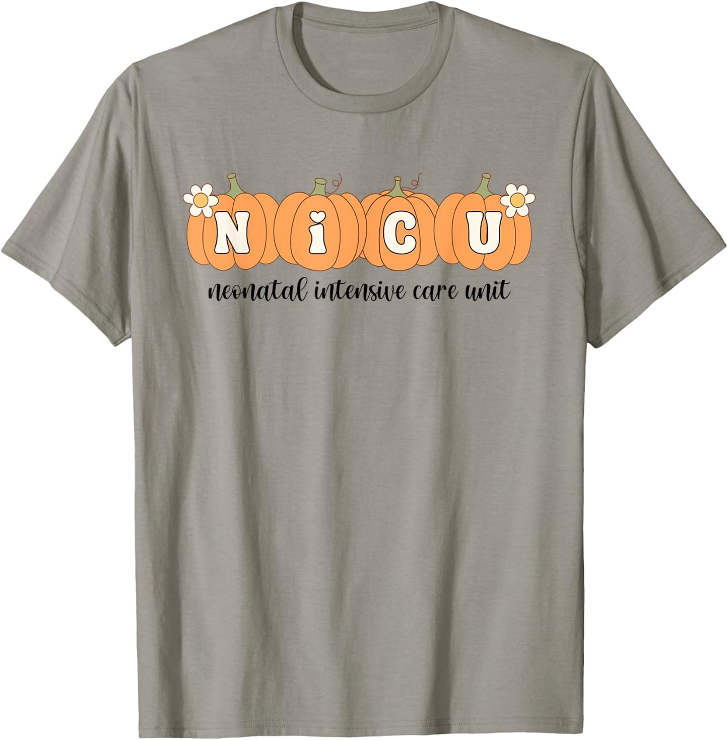 NICU Nurse Halloween Pumpkins Neonatal Intensive Care Unit T-Shirt - T-Shirt | Sand