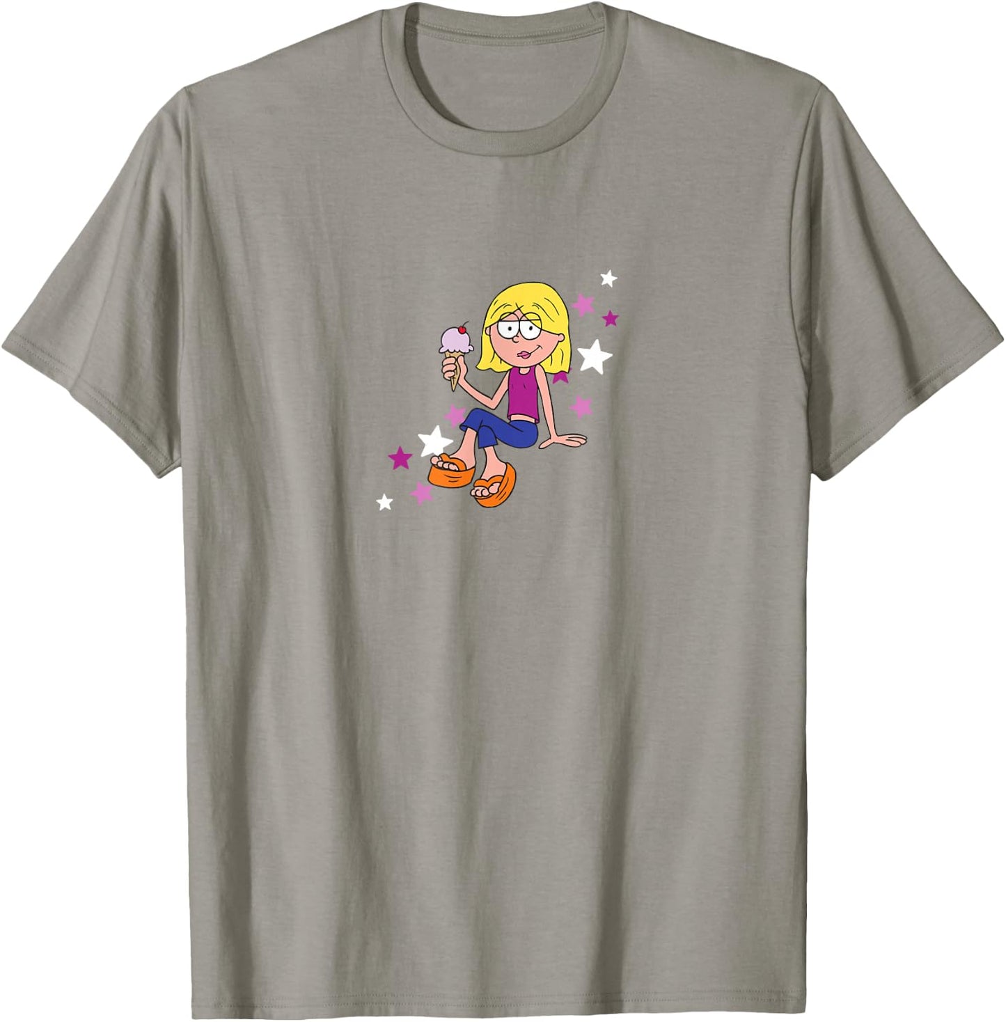 Disney Lizzy McGuire Iconic Cool Lil Lizzie Star Chest Logo T-Shirt - T-Shirt | Sand