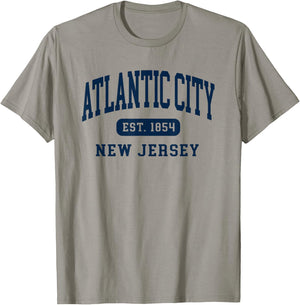 Atlantic City New Jersey Retro Est 1854 Vintage Souvenir T-Shirt - T-Shirt | Sand