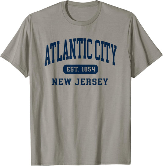 Atlantic City New Jersey Retro Est 1854 Vintage Souvenir T-Shirt - T-Shirt | Sand