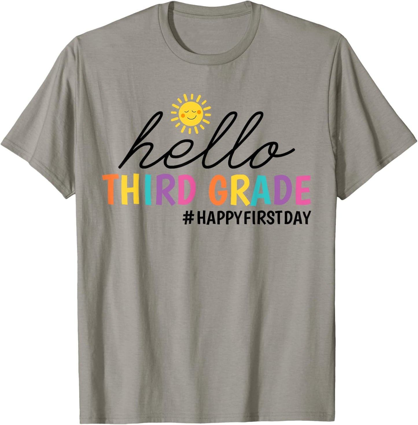 Hello Third Grade Teacher Kids Girl 3rd Grade Back to School T-Shirt - T-Shirt | Sand