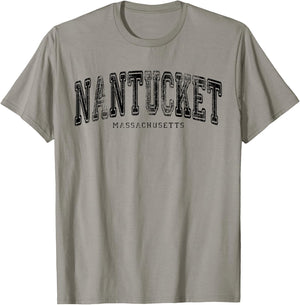 Nantucket Massachusetts Vintage Retro US City State Travel T-Shirt - T-Shirt | Sand