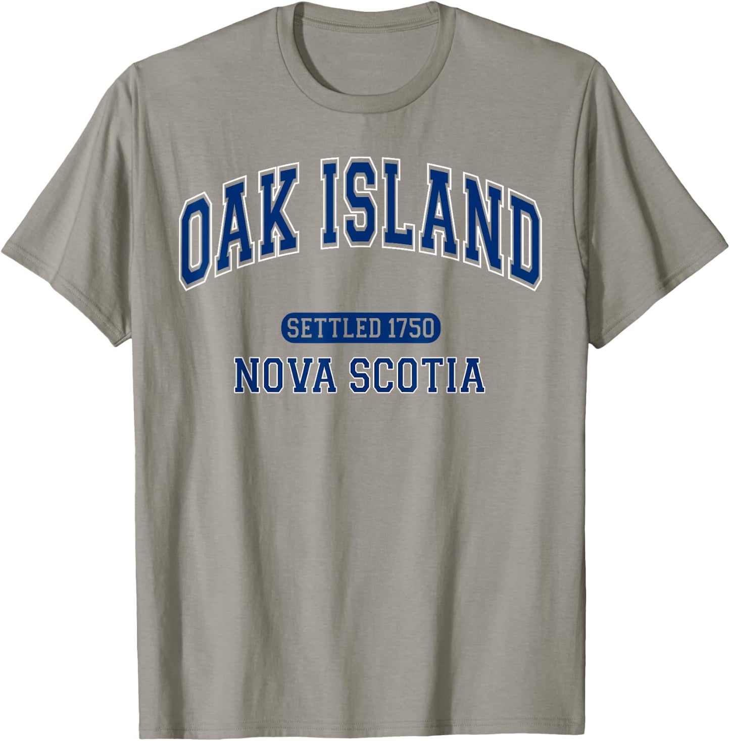 Oak Island Nova Scotia Settled 1750 Sports Vintage Blue T-Shirt - T-Shirt | Sand